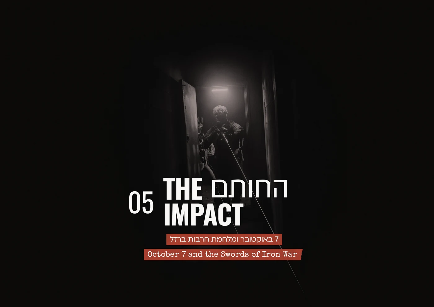 The Impact, chapter divider page from the book: October 7 and the Swords of Iron War.